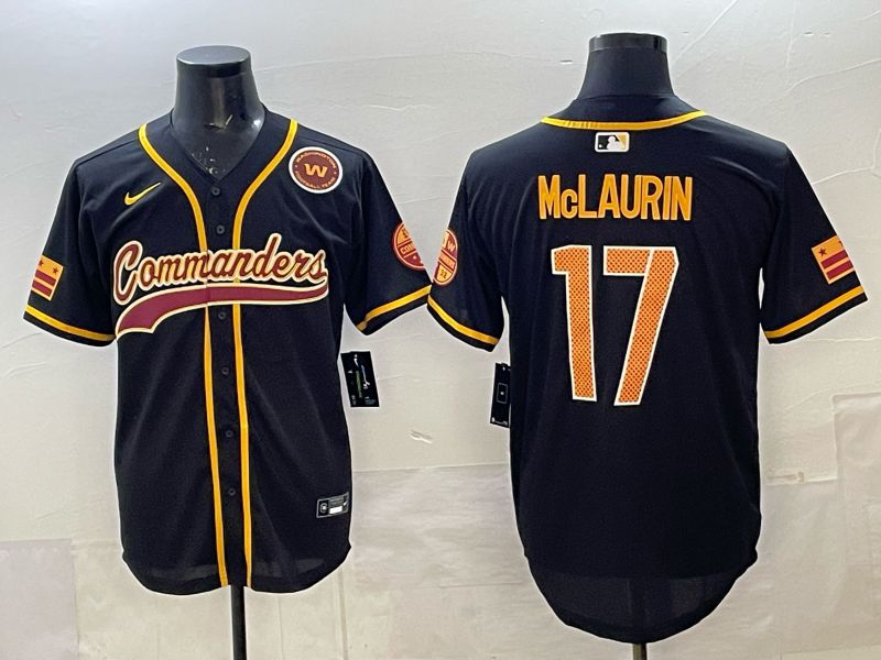 Men 2025 Nike Washington Commanders #17 Mclaurin Black 3th generation Joint Name Limited NFL Jersey 008->washington commanders->NFL Jersey
